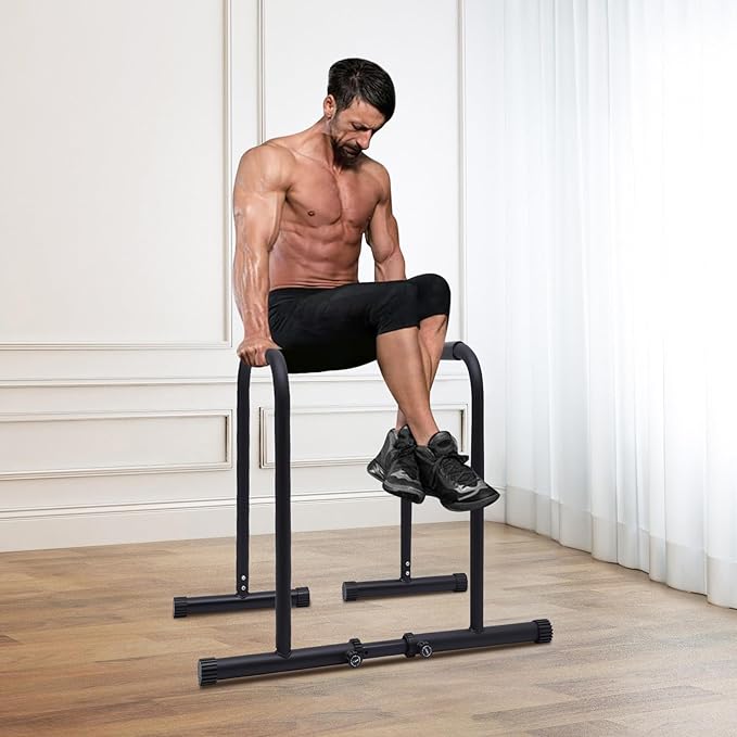 440lbs Adjustable Dip Bar Heavy Duty Steel Dip Station, Parallel Bars Dip Equipment for Calisthenics, Strength Training