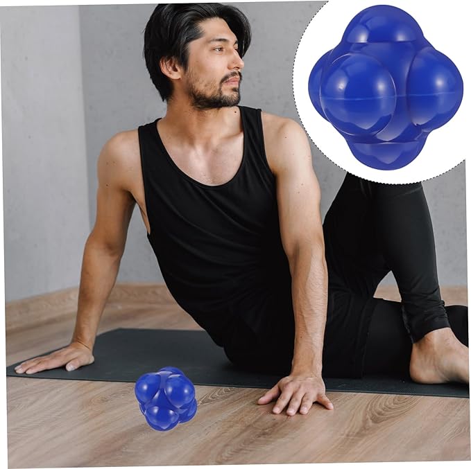 BESPORTBLE Hexagonal Reaction Ball for Agility Training Fitness Agile Ball for Hand Eye Coordination and Speed Improvement Large Blue Agile Training Equipment for Baseball and Sports