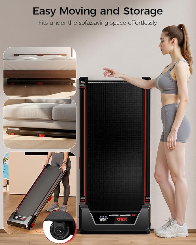 Walking Pad Treadmill,XBD Incline Walking Pads Under Desk 330 Lbs Capacity,2.5HP Portable Treadmill for Home,Remote Control and LED Display