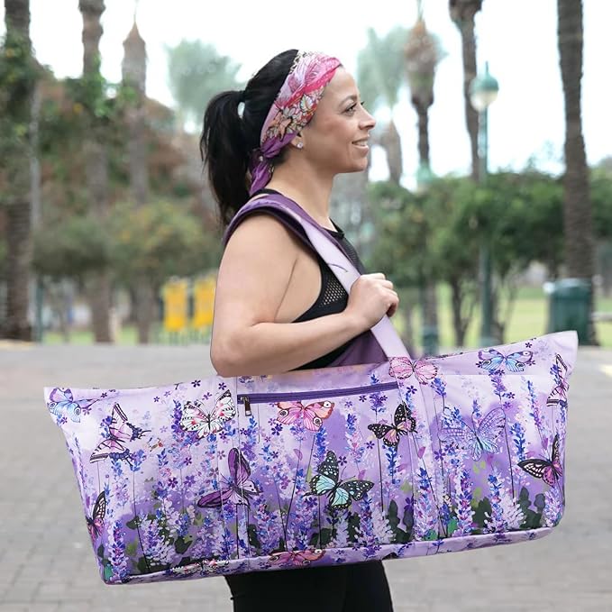 Yoga Mat Bag Yoga Mat Carrier with Shoes Compartment & Wet Pocket Pilates Bag with Zipper Pockets & Yoga Mat Holder Strap Yoga Bags and Carriers Fits All Your Stuff