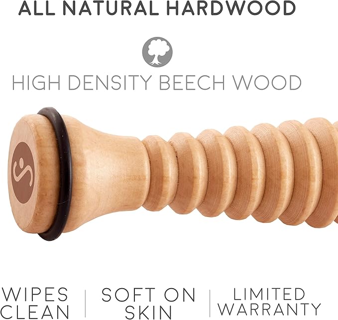 Body Back Wooden Foot Roller, Foot Massager for Plantar Fasciitis, for Stress Relief Support and Relaxation Through Smooth Fasciitis Roller Circulation Foot Pain Acupressure, 2 Pack