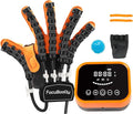 Rehabilitation Robot Gloves Equipment for Stroke Recovery, Hand Strength Exercise, and Adaptive Training Hemiplegic Finger with USB Chargeable Orange (Size Large) Right Hand