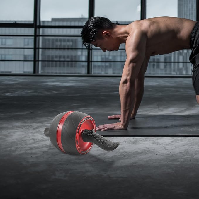 GALPADA Automatic Return Ab Roller Wheel with Knee Mat Home Exercise Equipment for Men Women Abdominal Training