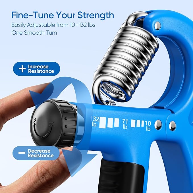 FitBeast Grip Strength Trainer 2 Pack – Adjustable Hand Grip Strengthener for Strength Training & Rehabilitation, 10-132 lbs Resistance Forearm Strengthener, Ideal for Athletes, Rehab, Office
