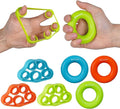 Hand Grip Strengthener, Finger Exerciser, Grip Strength Trainer (6 PCS),New Material,Forearm Grip Workout, Finger Stretcher, Relieve Wrist Pain, Carpal Tunnel, Trigger Finger, Mallet Finger