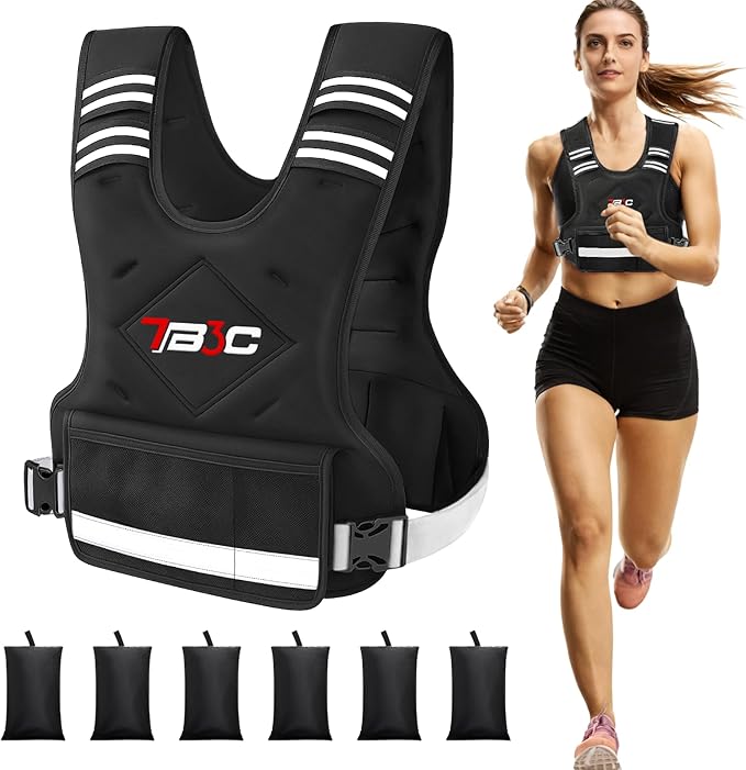 Adjustable Weighted Vest for Women - 04-10lb/11-20lb/20-32lb Vest with 6 Ironsand Weights for Strength Training,Body Weight Vest Exercise Set for Running, Walking and Home Workouts