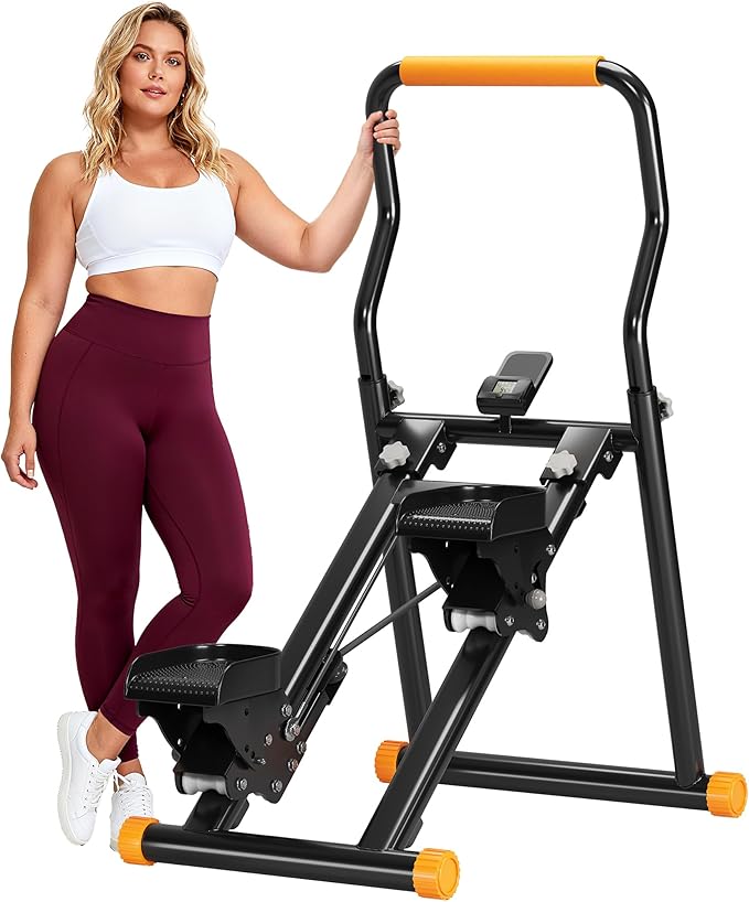 SogesPower Stair Stepper for Home Gym,Folding Vertical Stair Climber with Adjustable Handlebar & Pedals,Cardio Stair Master for Full-Body Workout,Climbing Exercise Machine for Women Men