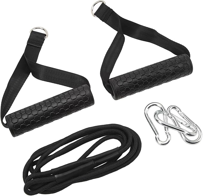 Triceps Pull Down Rope, Gym Cable Machine Attachments, Triceps Strap with 2 Comfortable Handles, Multi Workout Equipment for Strength Training, Length