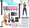 Pilates Bar Kit with Resistance Bands, Multifunctional Yoga Pilates Bar with Heavy-Duty Metal Adjustment Buckle, Portable Home Gym Pilates Resistance Bar Kit for Women Full Body Workouts