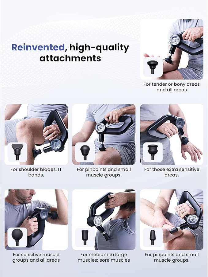 BOB AND BRAD D6 Pro Massage Gun Deep Tissue Percussion with 16mm Amplitude 85lbs Stall Force, FSA Eligible & HSA Approved Professional Muscle Massager for Athletes, Quiet Electric Back Massager