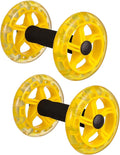 Kisangel Twin-wheel Ab Roller Fitness Device with Anti-slip Handles for Core Strengthening and Weight Loss, Yellow Abdominal Exercise Equipment for Home Workout and Muscle Toning