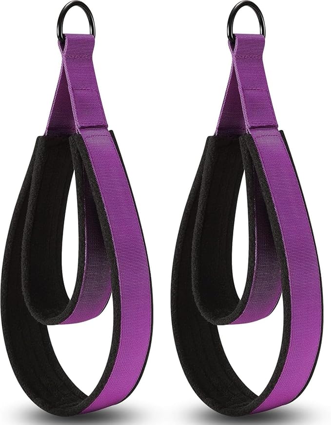 2PCS Pilates Strap, Double Loop Yoga Strap with Comfortable Thick Padding & Sturdy D-Rings for Home Gym, Pilates, and Yoga Workouts...