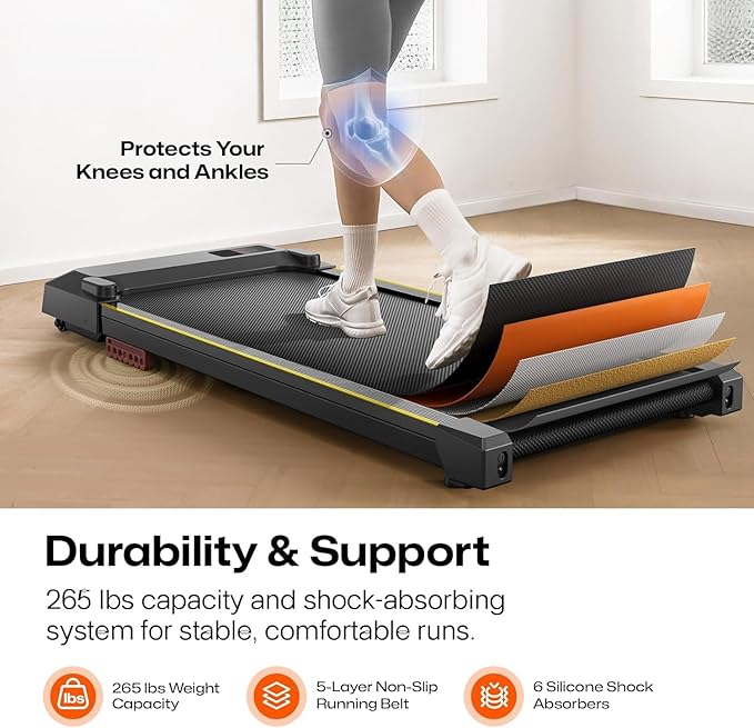 UREVO Walking Pad with Incline, Portable Under Desk Treadmill, 2.5 HP Walking Treadmill Pad for Home and Office, Walking Jogging Running Machine with Remote Control and LED Display