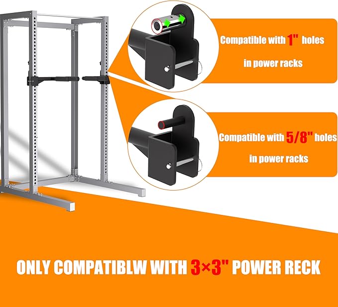 Muti-Grip Dip Bars Attachment for Power Cage with 5/8" or 1" Hole, Non-Slip Wide & Narrow Grip Dips Double Handles, 600 lbs Capacity, Squat Rack Attachment for Dips, Inverted Rows, Push-Ups