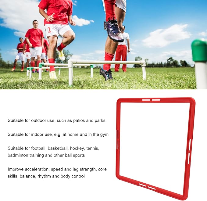 Quadrilateral Agility Rings Speed Rings with Carrying Strap and Clip, 5pcs Portable Agility Hurdles for Agility Footwork Training