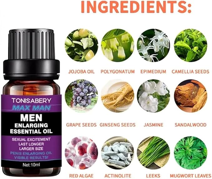 Tonisabery Max Man Essential Oil for Men Massage by Tonisaberey – 10ml (Purple)