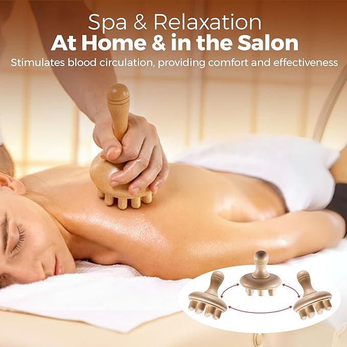 5 PCS Wood Therapy Massage Tools - Professional Maderoterapia Set for Body Contouring, Circulation Support and Muscle Tension Relief