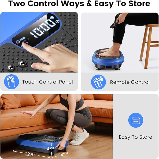 Vibration Plate Exercise Machine, Vibrating Fitness Platform for Lymphatic Drainage, Full Body Shaker Workout Equipment, Bluetooth Power Shaping Vibrate Plate, Board Sport for Home Exercise Gym