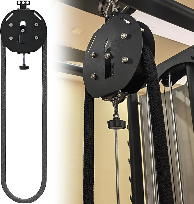 Endless Rope Trainer | Resistance Trainer Machine | Pulley Rope Puller Fitness Rope Trainer | Pulley Rope Climbing Machine Adjustable Resista |14ft Closed-Loop Nylon Rope, Home Gym Black