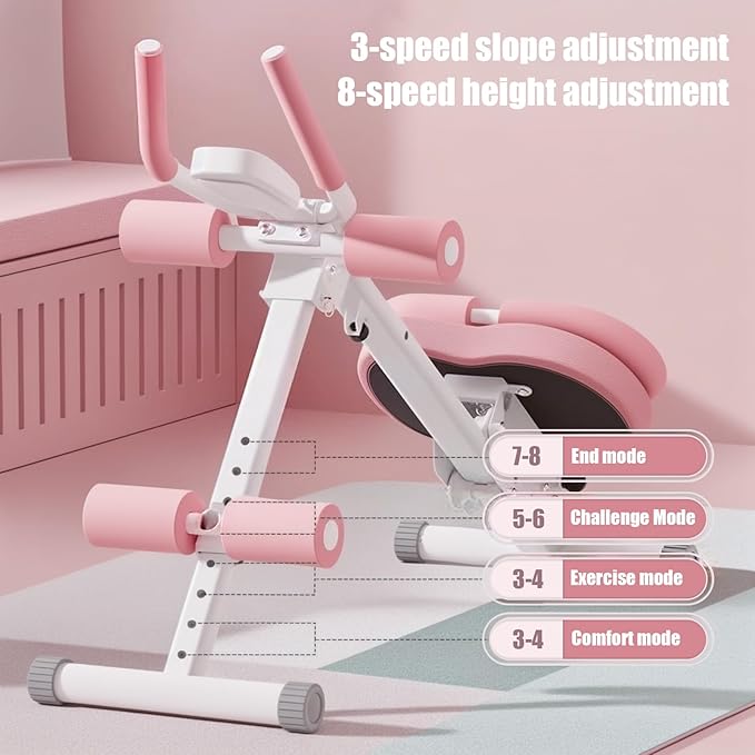 4-in-1 Foldable Ab Machine, 5-Level Adjustable Ab Glider Machines with LCD Display, Abdominal Trainer for Stomach Workout, Ab Workout Equipment for Home Gym, Full Body Fitness