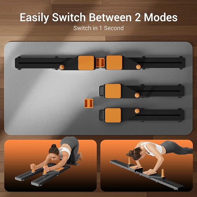 Pilates Board, Multifunctional Abdominal Plate Sets, Detachable Ab Trainer Machine for Home, 6 in 1 Pilates Sliding Board, Foldable Pilates Reformer for Women Core Workouts