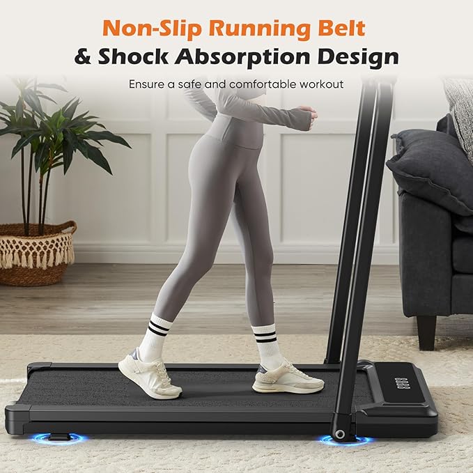Sweetcrispy Compact Treadmill for Small Spaces, Quiet Under-Desk Walking Pad, Slim & Portable Design for Home Office Workouts, Easy to Store, Ideal for Apartments and Work-from-Home Fitness