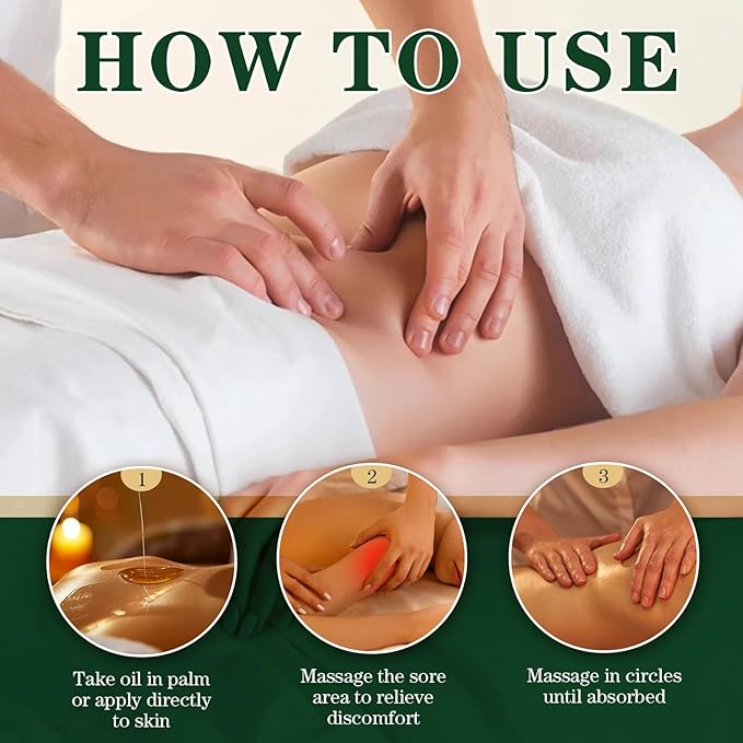 Sore Muscle Massage Oil for Massage Therapy, 8 FL OZ Natural Body Massage Oil with Lavender Oil, Arnica & Chamomile Extract, Soothes Muscle and Joint for Professional & Home Use