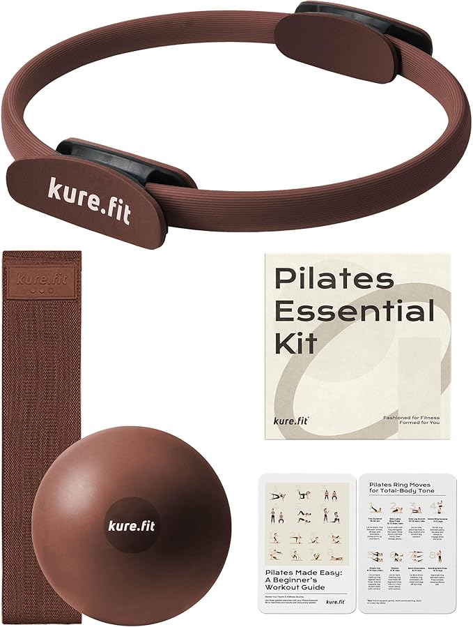 Pilates Kit for Women – Home Pilates Equipment Set with Ring, Ball & Resistance Bands | Pilates Starter Kit with Accessories in Gift Box