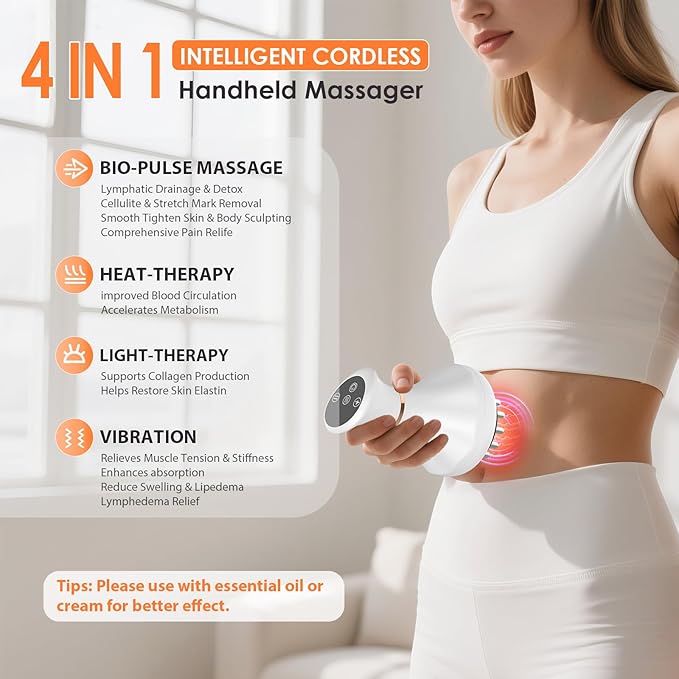 Body Sculpting Machine, Lymphatic Drainage Massager & Anti Cellulite Massage Tool, Helps Reduce Stretch Marks & Cellulite, Targeted Relief for Sciatica, Nerve, Hip, Joint & Muscle and Lower Back Pain