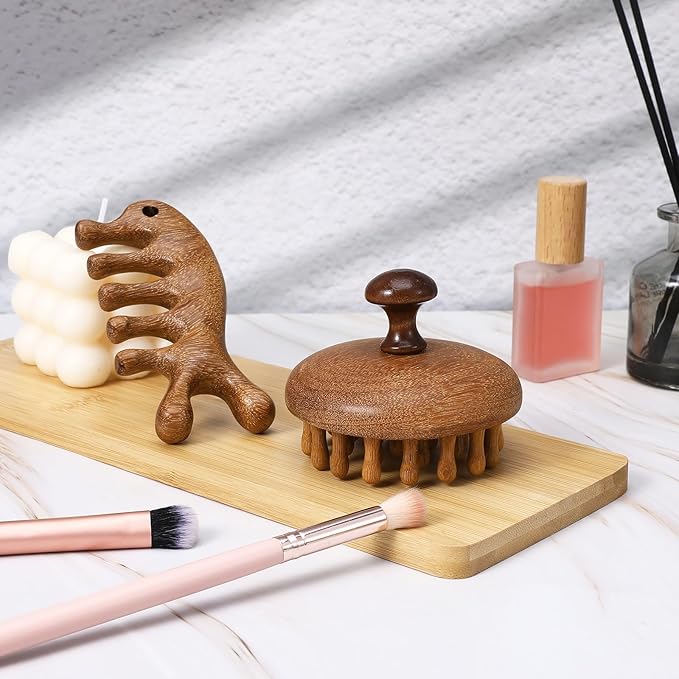 Wooden Scalp Massager, Wood Scalp Massager Comb, Scalps Gua Sha, Portable Manual Head Scrubber, Scalps Care Comb for Women Men