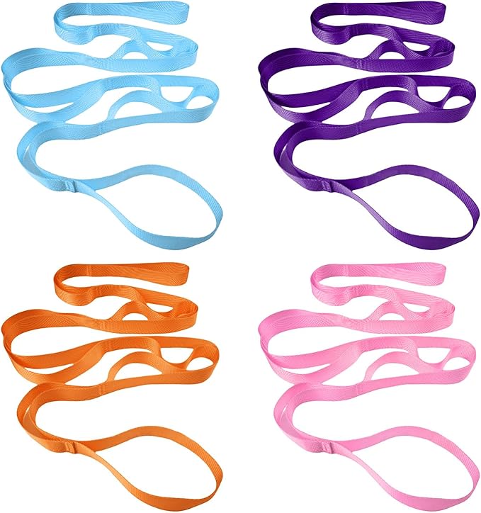 10 Loop Pilates Stretch Strap Not-Elastic Exercise Stretch Strap Stretching Strap Pilates Strap for Physical Therapies