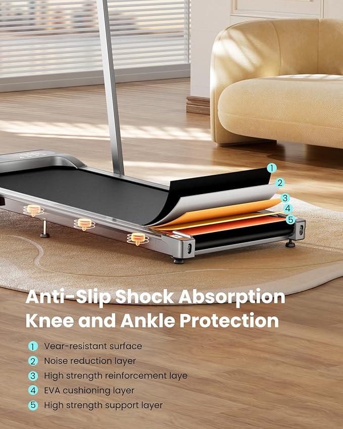 Walking Pad, Under Desk Treadmill with Incline for Home Office 2.5HP Portable Walking Treadmill with 265 Lbs Weight Capacity Walking Machine, Remote Control, LED Display