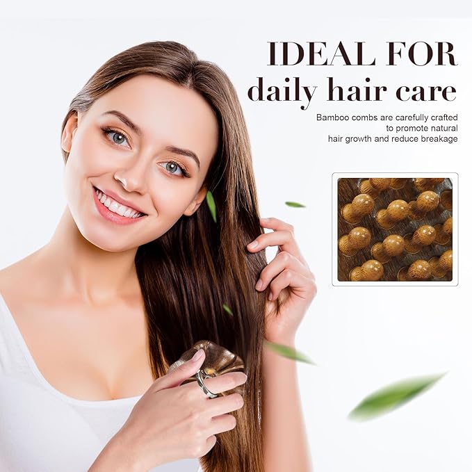 Scalp Massager for Hair Growth, Wooden Scalp Massager, Gentle Head Massage Comb for Scalp Relaxation, Daily Hair Care, Portable Manual Self-Care Tool, Natural Wellness Gift for Women Men