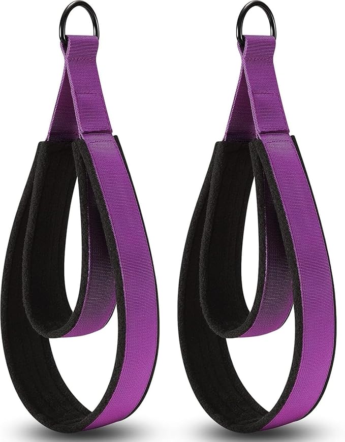2PCS Pilates Strap, Double Loop Yoga Strap with Comfortable Thick Padding & Sturdy D-Rings for Home Gym, Pilates, and Yoga WorkoutsPilates