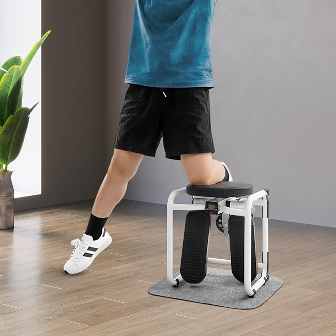Mini Steppers for Exercise at Home, Side-to-Side Lateral Rocking Fitness Stepper with Digital Monitor/Resistance Bands Machine, Total Body Workout, 300LBS Capacity for Home Workout