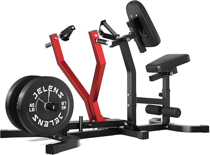 RM01 Seated Row Machine, Back Exercising Equipment Plate Loaded, Chest Supported T-bar Row Machine with Independent Arms, Back Machine Home Gym for 400LBS Capacity Gym Equipment