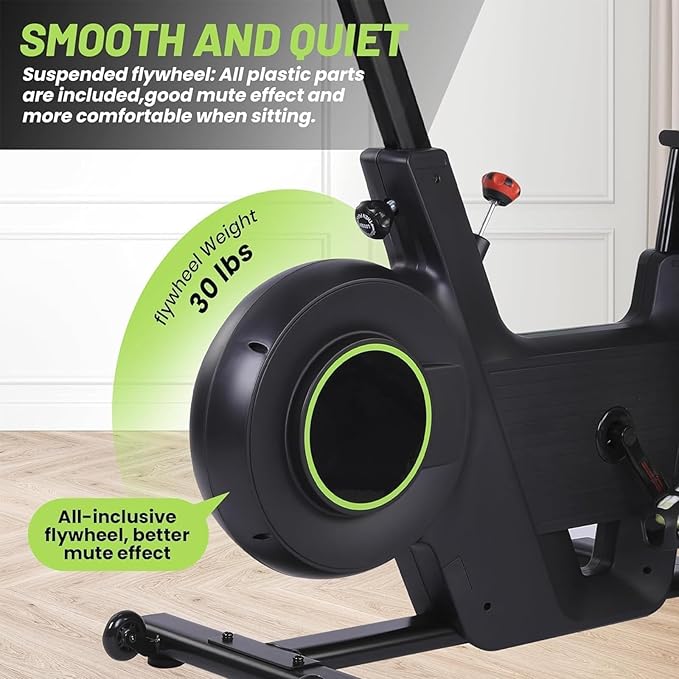 30 LBS Magnetic Indoor Cycling Bike,Stationary Bikes with 9-Level Handlebar Adjustment and 14-Level Seat Height,LCD Monitor for Home Cardio,Home Workouts and Gym