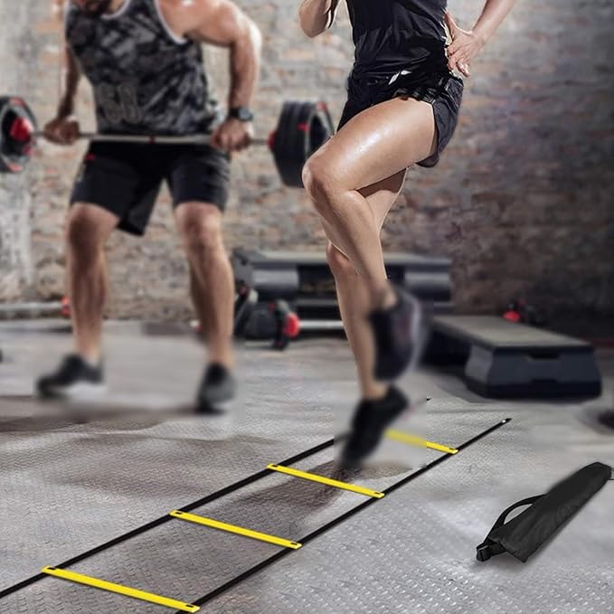 Agility Ladder Speed Ladder Fitness Feet Training Multifunction with Storage Bag Rugby Outdoor Sports Instant Set up Foldable