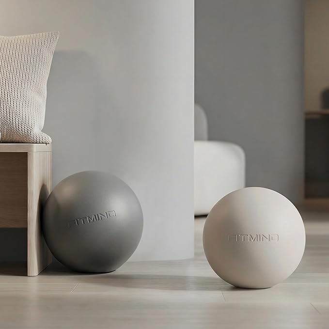 Pilates Ball 8 inch, Small Yoga Ball Extra Thick, Mini Pilates Ball with Pump, Non-Slip Surface Small Exercise Ball for Physical Therapy, Stretching, Strength & Core Training