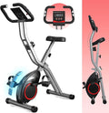 Foldable Exercise Bike for Small Apartments, Stationary Bikes for Home, Indoor Portable Cycling Bike with 16-Level Magnetic Resistance, 260LBS Capacity, 5.5 LBS Flywheel, for Small Space Workout 816
