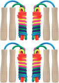 Jump Rope for Kids, Adjustable Toddler Jump Rope with Wooden Handle and Cotton Rope, Cute Skipping Rope for Boys and Girls Fitness Workout Exercise 8.5 Ft(Pink)
