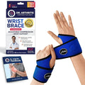 Doctor Developed Wrist Brace - Wrist wrap for Carpal Tunnel Arthritis,Tendonitis, Hand Support - Ideal for Fitness, Weightlifting - Handbook included (Blue, 2 Pack)