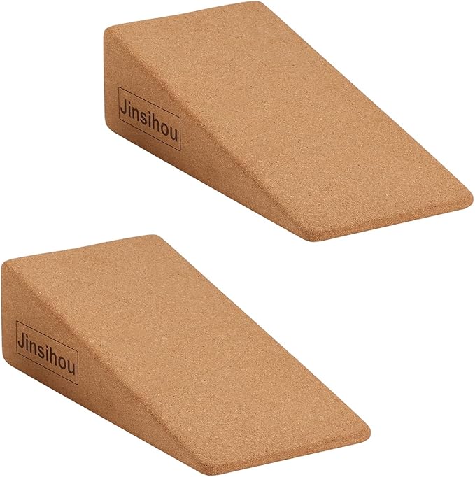 Squat Wedge Block Non-Slip Slant Board Calf Stretcher, 2pcs Ankle Knee Leg Stretcher, Heavy Duty Incline Ramp for Heel Elevated Squat, ATG Split Squat, deadlift, Lunge, Yoga, Pilates, Physical Therapy