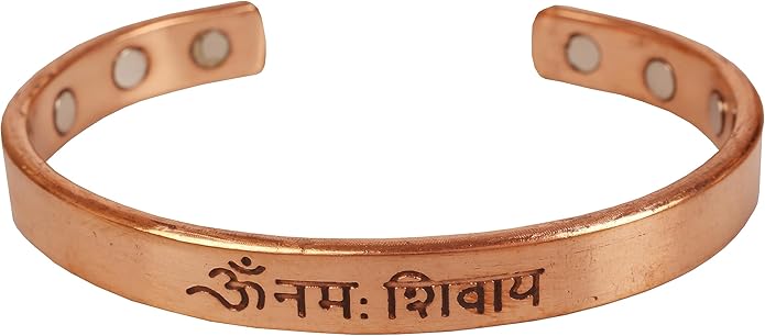 Copper Bracelet Tibetan Style. Hand Forged with Solid and High Gauge Copper for Women Men. Hindu Spiritual Message