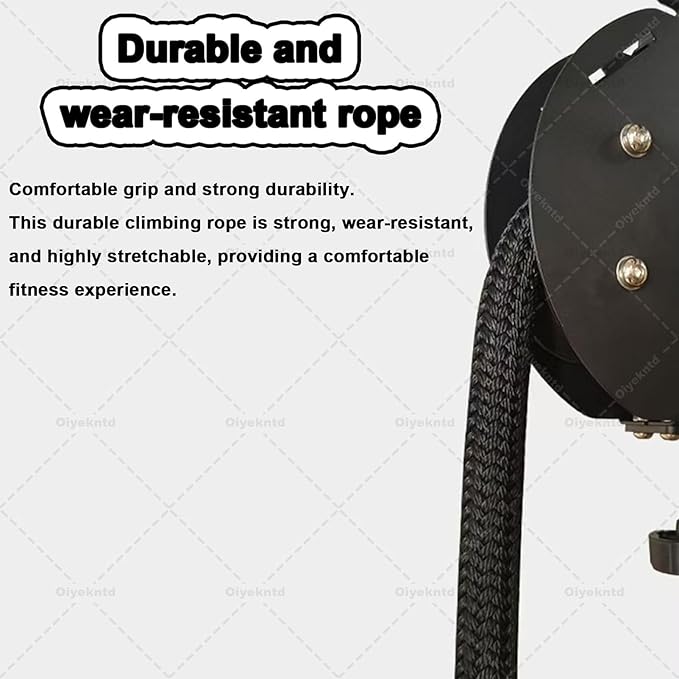 Endless Rope Trainer, Resistance Trainer Machine, Suspension Endless Rope Pulley System, Closed-Loop Nylon Rope, Home Gym Infinity Rope for Interval Resistance Training Black