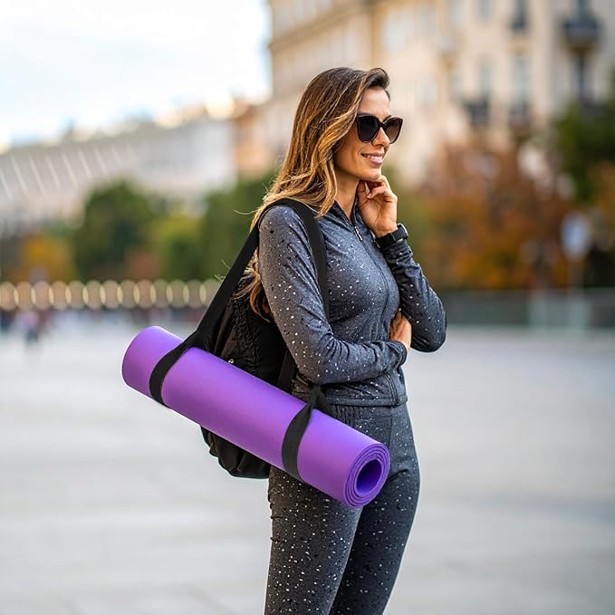 Xindojuz 2 PCS Yoga Mat Strap for Carrying [mat Not Included] Adjustable Yoga Mat Sling Band Easy-Cinch Mats Holder Stretching Strap Durable Exercise Carrier for Women Men (Black Lake Green)
