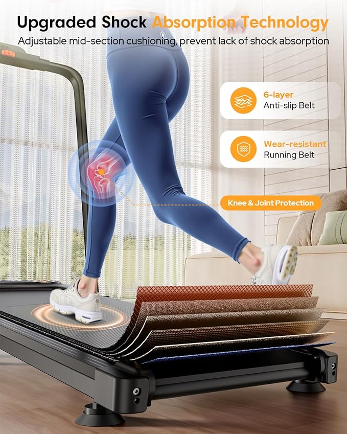 Foldable Treadmill with 10% Incline, Upgrade 3.5HP Low Noise Walking Pad Treadmill with Handle Bar, Trisomy 4 in 1 Portable Under Desk Treadmills for Home/Office, 350Lbs Capacity, APP & Remote Control