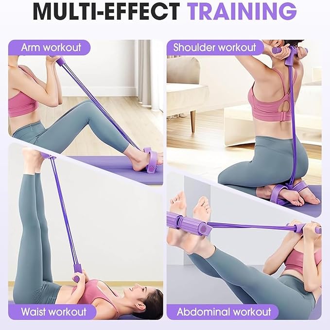 Fashion Puller Exercise,8 Tube Pedal Resistance Device,Elastic Yoga Pedals Puller Resistance Band,Manual Tension Pedal Elastic Band,Elastic Pull Rope Fitness Equipment for Sit up Leg