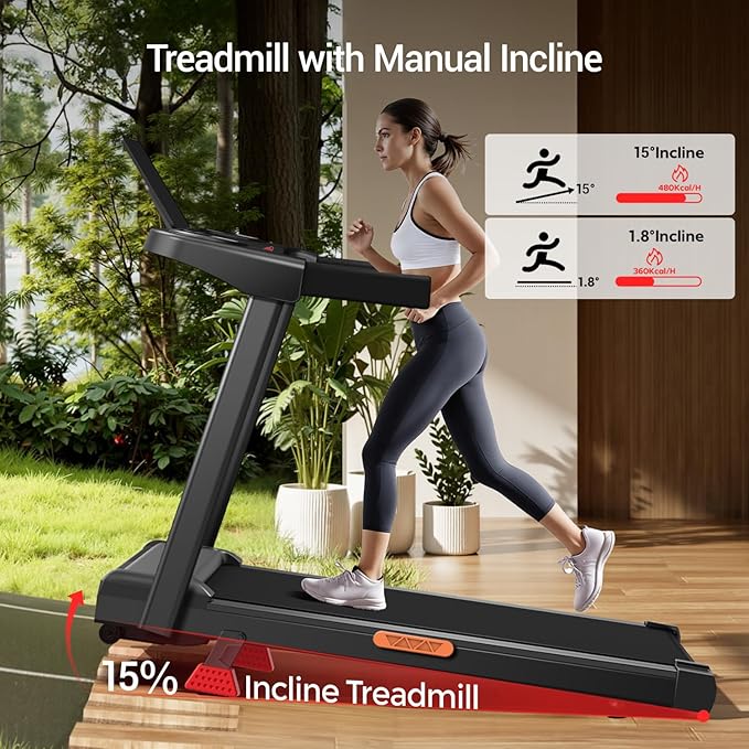 15% Treadmills for Home, 3-in-1 Foldable Treadmill with Incline, Portable Treadmill with Handle, 3.0HP Quiet Walking Pad Treadmill, 12 Automatic Modes, Three Screen