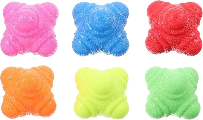 BESPORTBLE 6pcs Hexagonal Reaction Balls Tpr Agility Training Equipment for Hand-eye Coordination Speed Reflex Exercise Fitness Workout